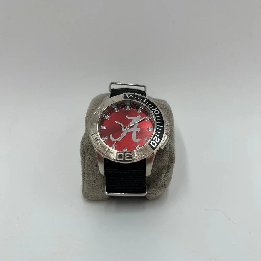 Game Time Alabama Crimson Tide Watch Mens Red Dial Black NATO Strap NCAA Bama